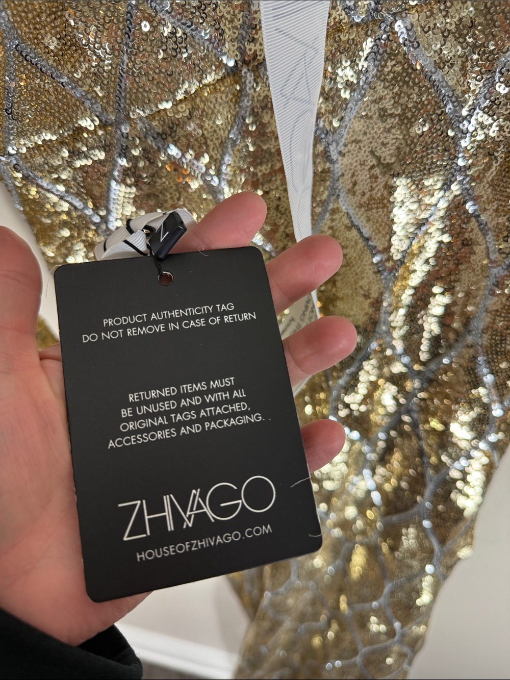Zhivago Mean Streets Gown Gold Sequins - Picture 11 of 12